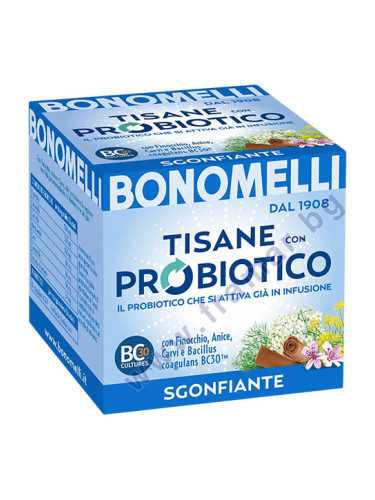БОНОМЕЛИ БИЛКОВ ЧАЙ С ПРОБИОТИК ПРИ ГАЗОВЕ И ПОДУТ КОРЕМ филтър * 10