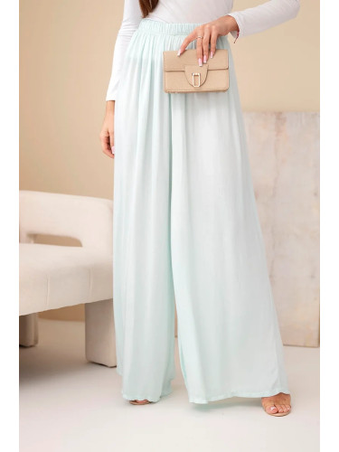 Дамски широки вискозен панталон с еластична талия