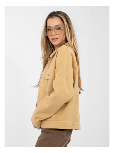 Дамско дънково яке в цвят камила