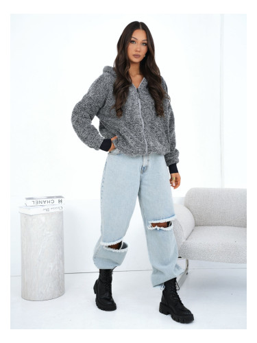 Сив суитшърт с цип