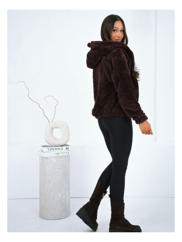 Кафяв суичър с качулка и уши