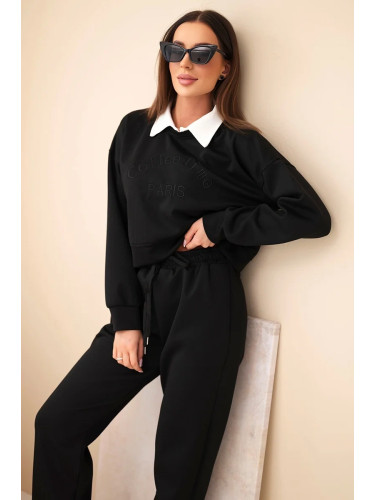 Дамски комплект Kesi с яка и прав панталон