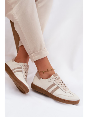 Дамски ниски кецове от естествена кожа Zazoo N1068 бежови