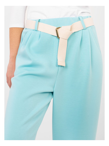 Ментови панталони с колан