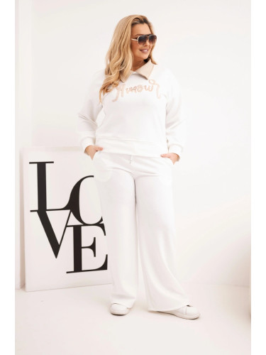 Комплект Kesi plus size с яка и широки панталони