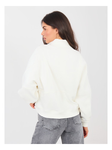Бял суитшърт с цип