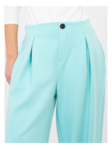 Панталон с висока талия в цвят мента