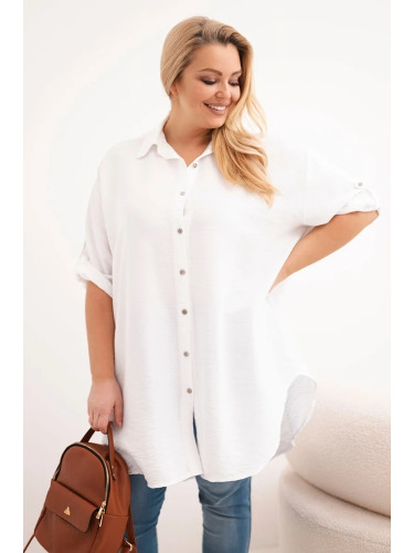 Риза от вискоза с големи размери и удължен гръб