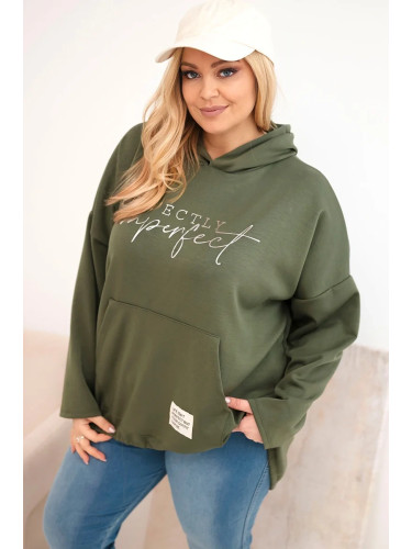 Дамски суитшърт с големи размери и каки щампа