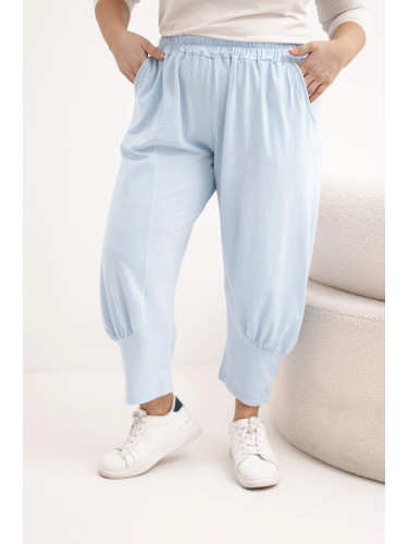 Панталон с големи размери с ниска талия и еластична талия