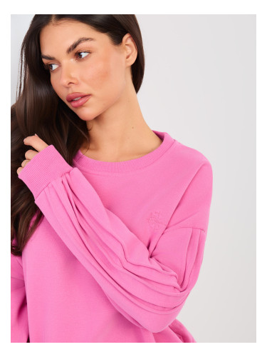 Розов суитшърт с дълъг ръкав