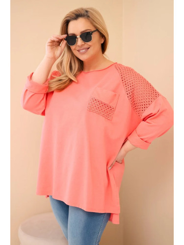 Дамски суитшърт с големи размери и щампа Kesi Włoski