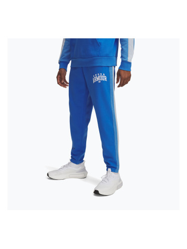 Мъжки панталони за тренировка Under Armour Rival Fleece Colorblock blue atlantis/blue calm/white