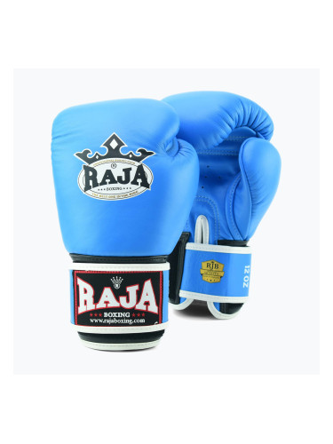RAJA BOXING Единична стандартна естествена кожа светлосини боксови ръкавици