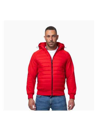 Мъжко яке Pitbull Palomar Padded Hooded Hybrid fluo/red
