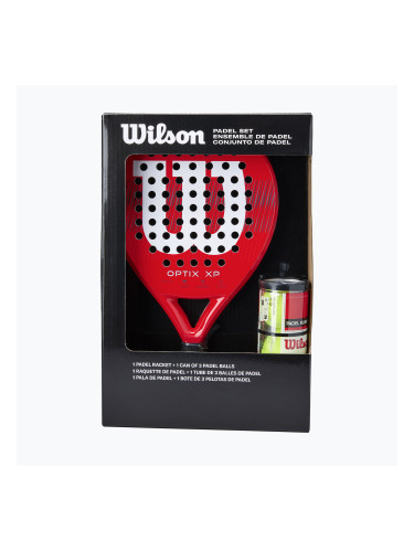 Ракета за падел + 3 топки Wilson Optix XP Padel Kit Box red