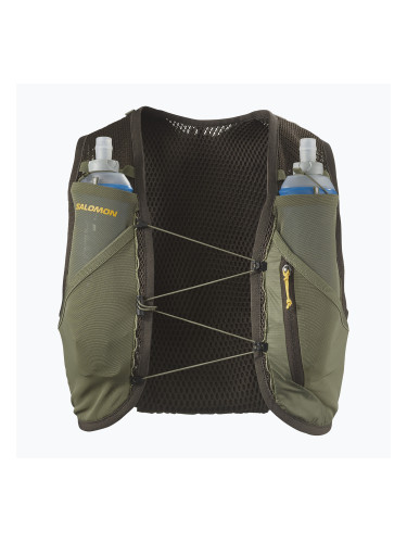 Salomon Active Skin 4 Gravel Set жилетка за бягане wren/deep lichen green/spicy mustard