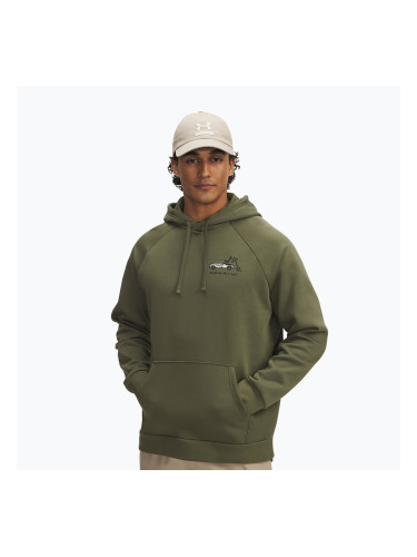 Мъжки суитшърт Under Armour Rival Fleece HBR Logo Hoodie marine od green/stone