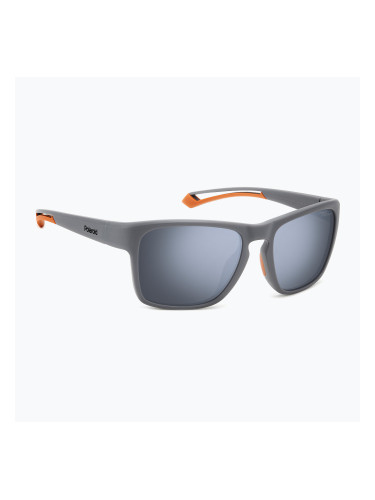 Мъжки слънчеви очила Polaroid PLD 7052/S матово сиво/сребърно огледало, поляризирани с висок контраст