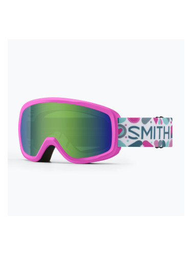 Скиорска маска Smith Snowday Jr vivid pink hearts/green sol-x mirror