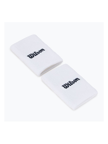 Лента за китка Wilson Wide Terry Wristband 2 бр.bright white