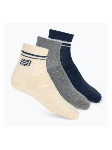Детски чорапи SKECHERS Full Terry Low Crew 3 чифта white/blue