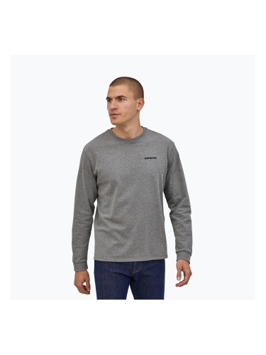 Мъжка блуза с дълъг ръкав Patagonia P-6 Logo Responsibili gravel heather