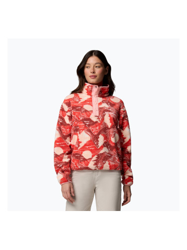 Дамски поларен суитшърт Columbia Helvetia II Printed Cropped Half Snap poppy red/sunscape