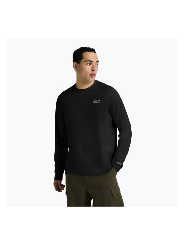 Мъжка блуза с дълъг ръкав Jack Wolfskin Prelight Trail Crew black