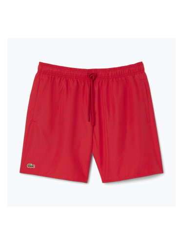 Мъжки къси панталони за плуване Lacoste MH9088 червено/зелено
