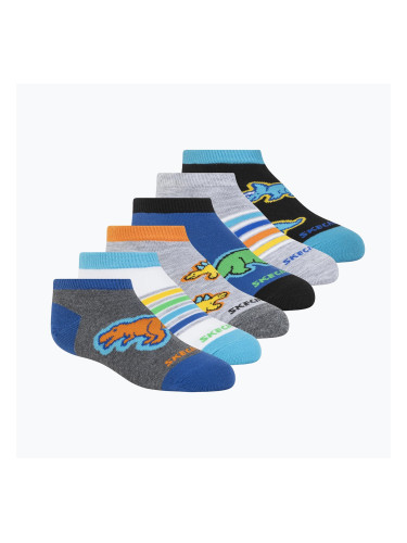 Детски чорапи SKECHERS Non Terry Low Cut 6 чифта blue combo