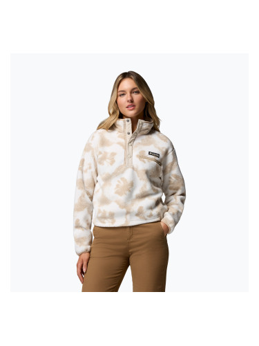 Дамски поларен суитшърт Columbia Helvetia II Printed Cropped Half Snap seasalt/sprayflower