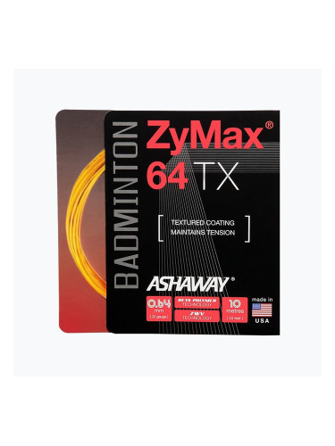 Струна за бадминтон ASHAWAY ZyMax 64 TX - комплект оранжев