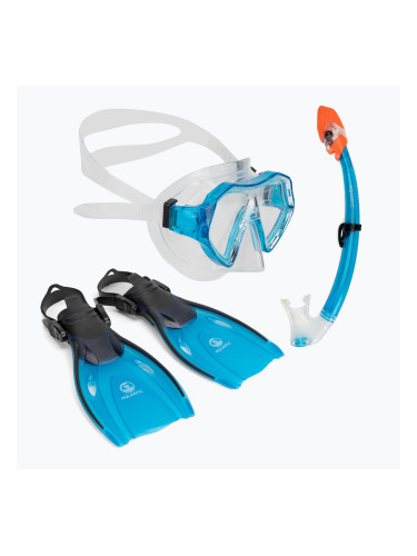 Детски комплект за гмуркане AQUASTIC Shelly маска + шнорхел + плавници син