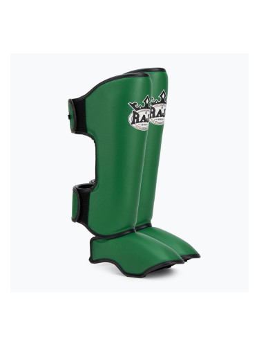 RAJA BOXING Олекотени предпазители за пищяли от естествена кожа тъмнозелени протектори за пищяли и стъпала