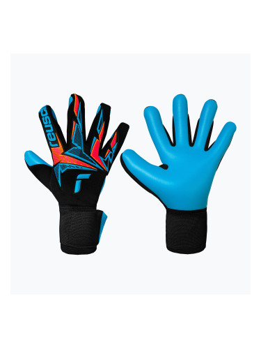 Вратарски ръкавици Reusch Attrakt Freegel Aqua black/shocking orange/aqua blue