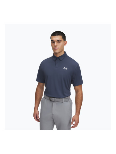 Мъжка поло тениска Under Armour Tee To Green Pique Polo downpour grey/white