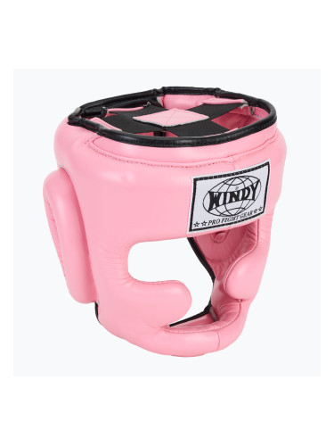 WINDY Розова боксова каска от естествена кожа
