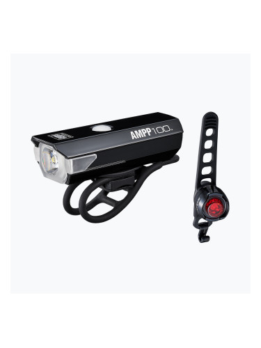 CatEye комплект за осветяване на цикъл AMPP 100 HL-EL041RC / ORB-RC TL-LD160RC черен