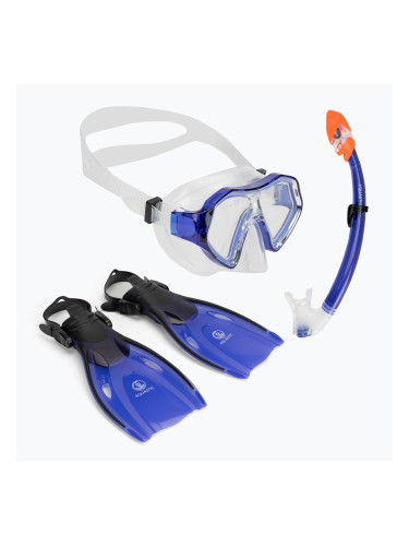 Детски комплект за гмуркане AQUASTIC Shelly маска + шнорхел + плавници син