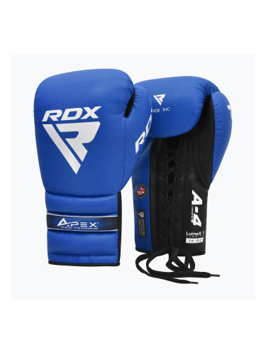 Боксови ръкавици RDX Apex Lace Up Training Sparring Boxing blue