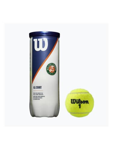 Wilson Roland Garros All Ct топки за тенис 3 бр. жълти WRT126400