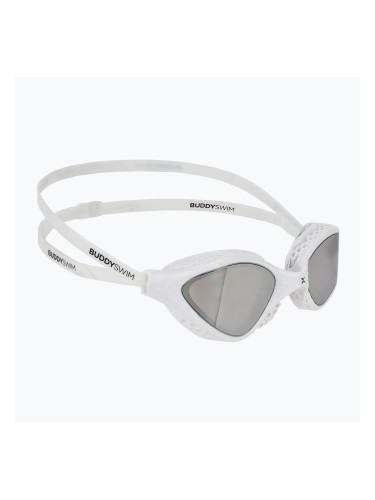 Огледални очила за плуване BuddySwim OzeanX Mirror white / silver