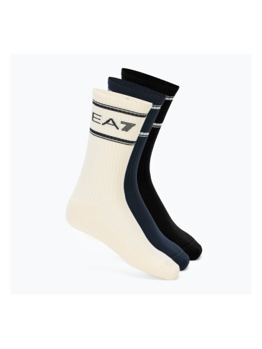 Чорапи EA7 Emporio Armani Train Socks Sponge 3 чифта black / vanilla ice / armani blu