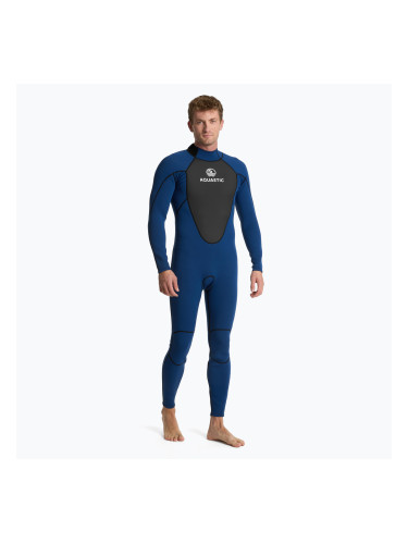 Мъжки неопренов костюм за сърфинг AQUASTIC 3/2 mm WAVEY 3/2 navy blue