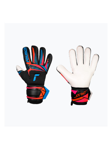 Вратарски ръкавици Reusch Attrakt Advance black/aqua blue/shocking orange
