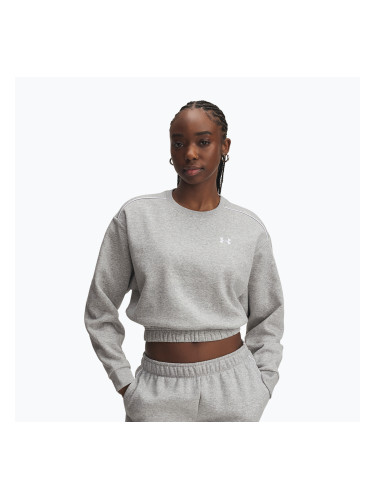 Дамски суитшърт Under Armour Rival Fleece Piped Crew mod grey light heather/white