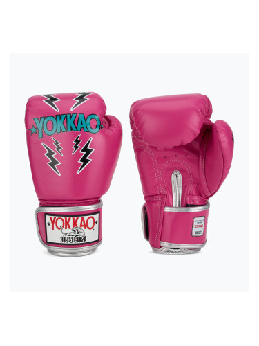 Мъжки боксови ръкавици YOKKAO Stadium fuchsia