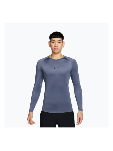 Мъжка блуза с дълъг ръкав за тренировка Nike Pro Dri-Fit Tight Fitness diffused blue/black