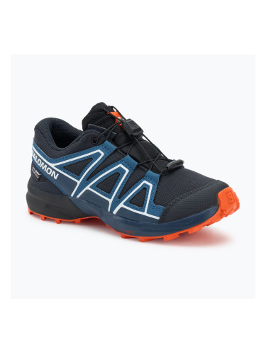 Детски обувки за бягане Salomon Speedcross Waterproof dark navy/dark blue/red orange